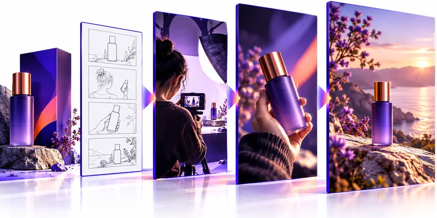 Illustration associated with planning an AI advertising video